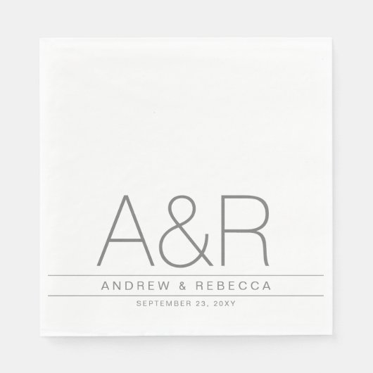 Speciaal gepersonaliseerd Modern Minimalistisch Gr Servet (Voorkant)