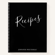 Speciaal gepersonaliseerd modern Recipe Journal Bl