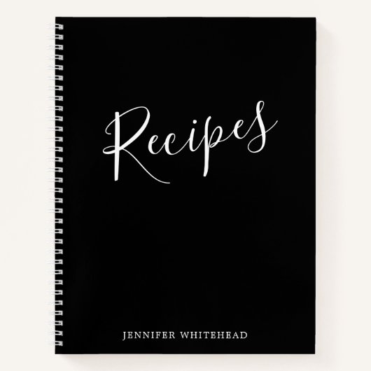 Speciaal gepersonaliseerd modern Recipe Journal Bl Notitieboek (Voorkant)