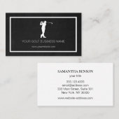 Speciaal gepersonaliseerd modern zwart Golf Busine Visitekaartje (Voorkant / Achterkant)