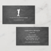 Speciaal gepersonaliseerd modern zwart Golf Busine Visitekaartje (Voorkant / Achterkant)
