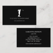 Speciaal gepersonaliseerd modern zwart Golf Visitekaartje (Voorkant / Achterkant)