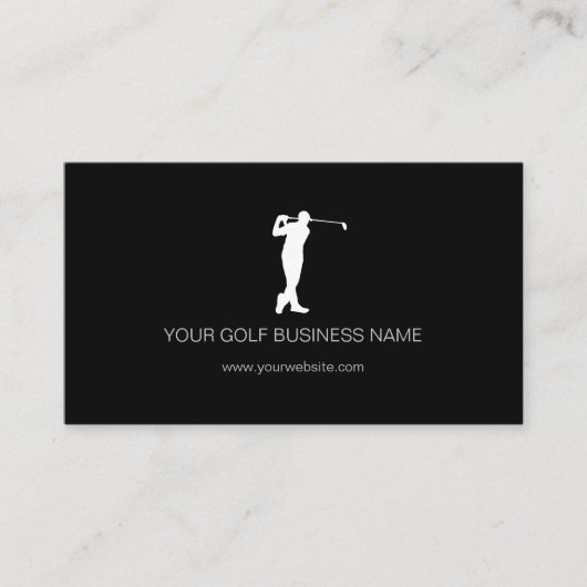 Speciaal gepersonaliseerd modern zwart Golf Visitekaartje (Voorkant)