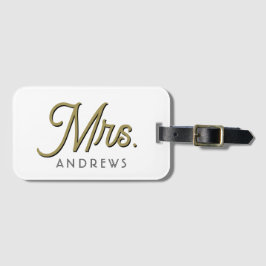 Speciaal gepersonaliseerd modern zwart goud Manusc Bagagelabel