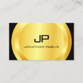 Speciaal gepersonaliseerd modern zwart monogram le visitekaartje (Voorkant)