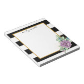 Speciaal gepersonaliseerd modern zwart-wit Stripe Notitieblok (Schuin)