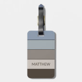 Speciaal gepersonaliseerd multikleurenblok Stripes Bagagelabel (Achterkant verticaal)