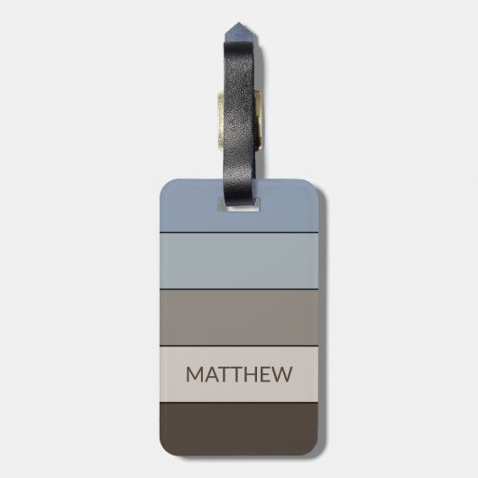 Speciaal gepersonaliseerd multikleurenblok Stripes Bagagelabel (Achterkant verticaal)