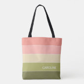 Speciaal gepersonaliseerd multikleurenblok Stripes Tote Bag (Achterkant)