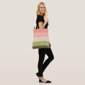 Speciaal gepersonaliseerd multikleurenblok Stripes Tote Bag (Op model)