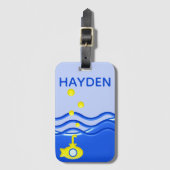 Speciaal gepersonaliseerd onder het zeestrand van  bagagelabel (Voorkant (verticaal))