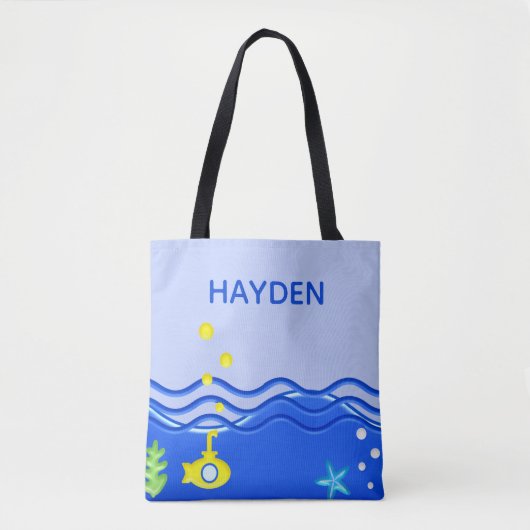Speciaal gepersonaliseerd onder het zeestrand van  tote bag (Voorkant)