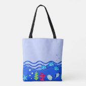 Speciaal gepersonaliseerd onder het zeestrand van  tote bag (Achterkant)