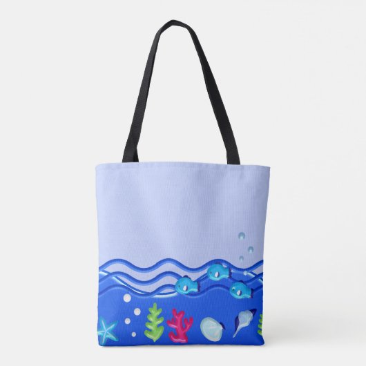 Speciaal gepersonaliseerd onder het zeestrand van  tote bag (Achterkant)