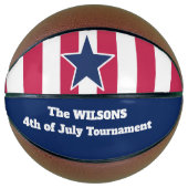 Speciaal gepersonaliseerd op 4 juli/Star en Stripe Basketbal (Voorkant)