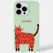 Speciaal gepersonaliseerd Oranje gestreept kat Case-Mate iPhone Case (Achterkant)