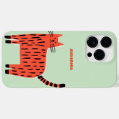 Speciaal gepersonaliseerd Oranje gestreept kat Case-Mate iPhone Case (Achterkant (horizontaal))