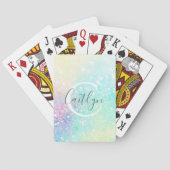 Speciaal gepersonaliseerd pastel-bokeh-patroon pokerkaarten (Achterkant)