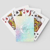 Speciaal gepersonaliseerd pastel-bokeh-patroon pokerkaarten (Achterkant)