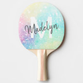Speciaal gepersonaliseerd pastel-bokeh-patroon tafeltennisbatje (Voorkant)