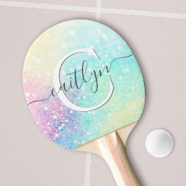 Speciaal gepersonaliseerd pastel-bokeh-patroon tafeltennisbatje