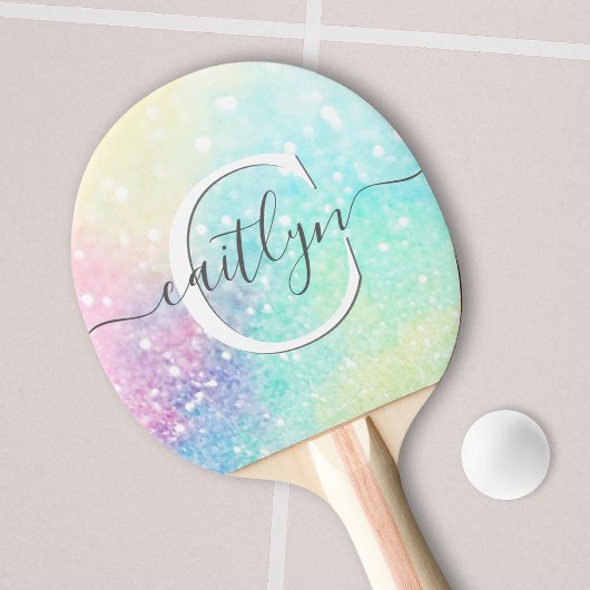 Speciaal gepersonaliseerd pastel-bokeh-patroon tafeltennisbatje
