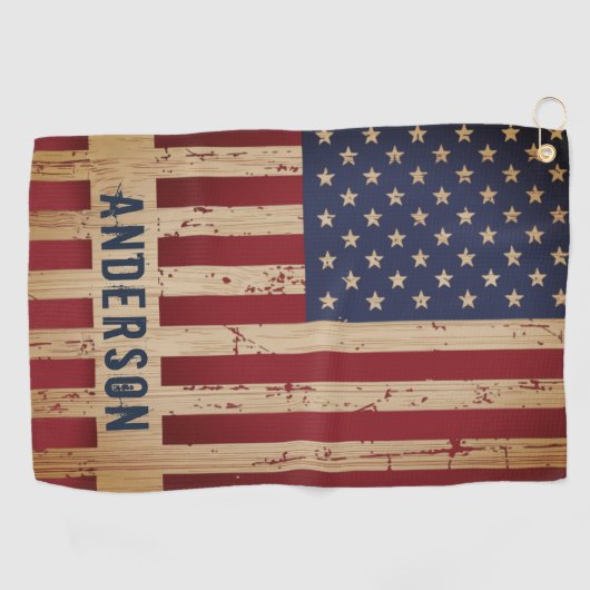 Speciaal gepersonaliseerd patriottisch Amerikaans  Golfhanddoek (Horizontaal)