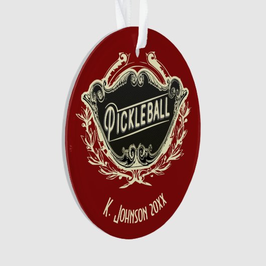 Speciaal gepersonaliseerd Pickleball Ornament (voorkant)