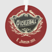 Speciaal gepersonaliseerd Pickleball Ornament (achterkant)