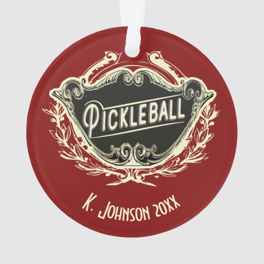 Speciaal gepersonaliseerd Pickleball Ornament (achterkant)