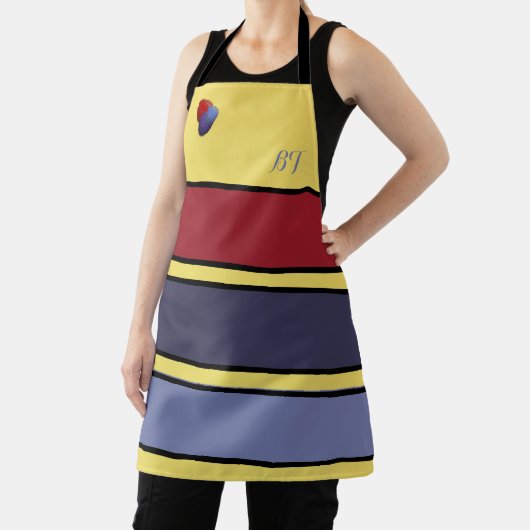 Speciaal gepersonaliseerd rasterbes met tekenkleur schort (Insitu)