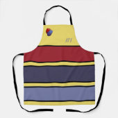 Speciaal gepersonaliseerd rasterbes met tekenkleur schort (Voorkant)