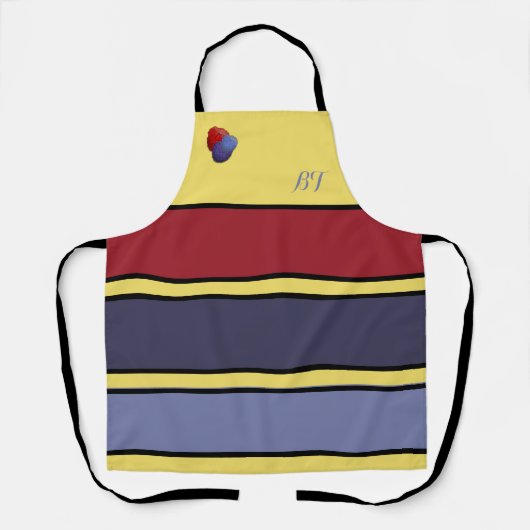 Speciaal gepersonaliseerd rasterbes met tekenkleur schort (Voorkant)