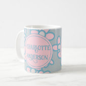 Speciaal gepersonaliseerd retro Floral Pastel Koffiemok (Voorkant links)