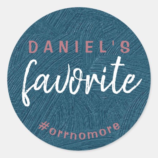 Speciaal gepersonaliseerd Roos Gold Blue Favor van Ronde Sticker (Voorkant)