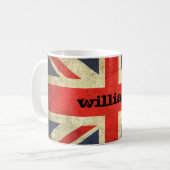 Speciaal gepersonaliseerd sleepnetje van Union Jac Koffiemok (Voorkant links)