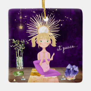 Speciaal gepersonaliseerd tijdens de Peace Yoga Bl Keramisch Ornament