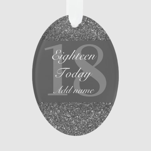 Speciaal gepersonaliseerd verjaardagsgeschenk 18e ornament (voorkant)