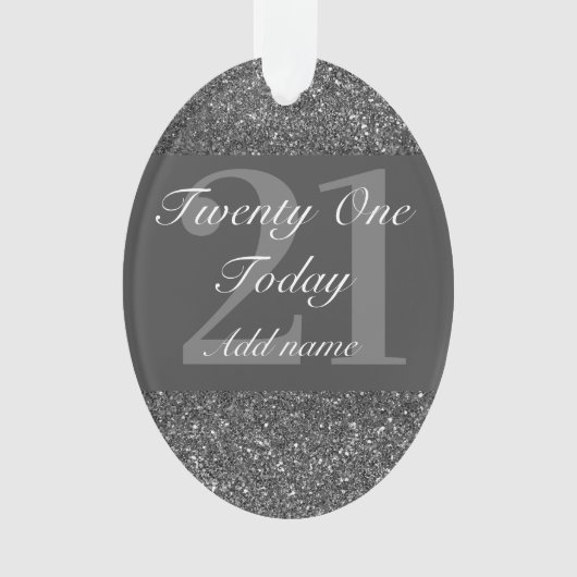 Speciaal gepersonaliseerd verjaardagsgeschenk 21st ornament (voorkant)