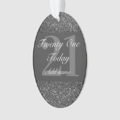 Speciaal gepersonaliseerd verjaardagsgeschenk 21st ornament (voorkant)