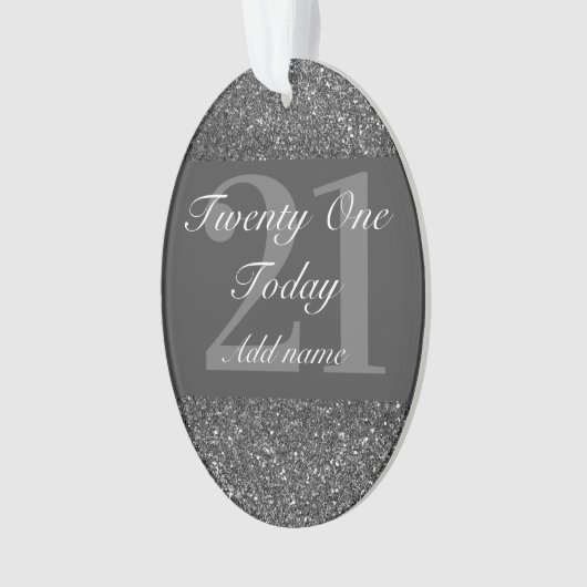 Speciaal gepersonaliseerd verjaardagsgeschenk 21st ornament (voorkant)