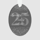 Speciaal gepersonaliseerd verjaardagsgeschenk 25e ornament (voorkant)