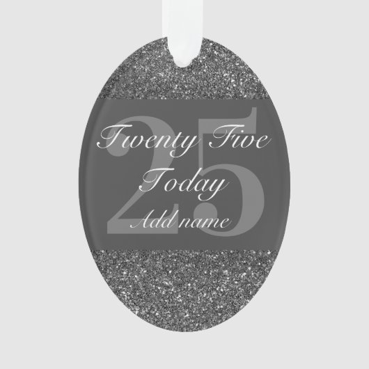 Speciaal gepersonaliseerd verjaardagsgeschenk 25e ornament (voorkant)