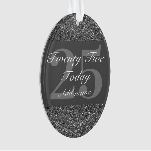 Speciaal gepersonaliseerd verjaardagsgeschenk 25e ornament (voorkant)