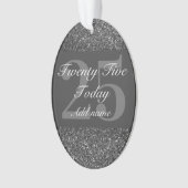Speciaal gepersonaliseerd verjaardagsgeschenk 25e ornament (voorkant)