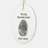 Speciaal Gepersonaliseerd Vingerafdruk Memorial Or Keramisch Ornament (Links)