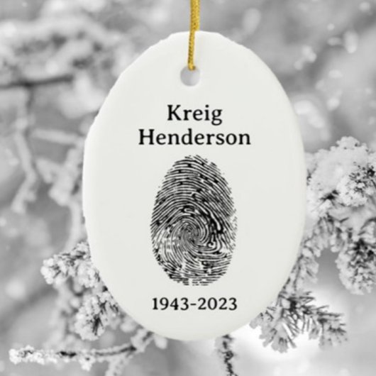 Speciaal Gepersonaliseerd Vingerafdruk Memorial Or Keramisch Ornament