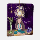 Speciaal gepersonaliseerd voor de Peace Yoga Brune Keramisch Ornament (Rechts)