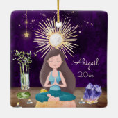 Speciaal gepersonaliseerd voor de Peace Yoga Brune Keramisch Ornament (Achterkant)