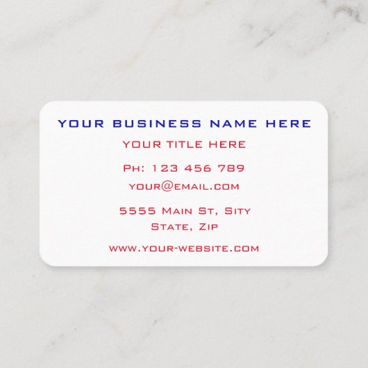 Speciaal gepersonaliseerd voor zakelijke Kantoor m Visitekaartje (Achterkant)